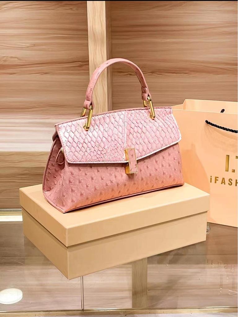 2025 Spring Fashion Women's Ostrich Pattern Crossbody and Shoulder Handbag