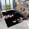 Romantischer Sternenhimmel Kirschblüten Bereichsteppich Floral Sakura Weicher Rutschfester Bodenläufer Elegante Boho Mädchenzimmer Deko für Schlafzimmer