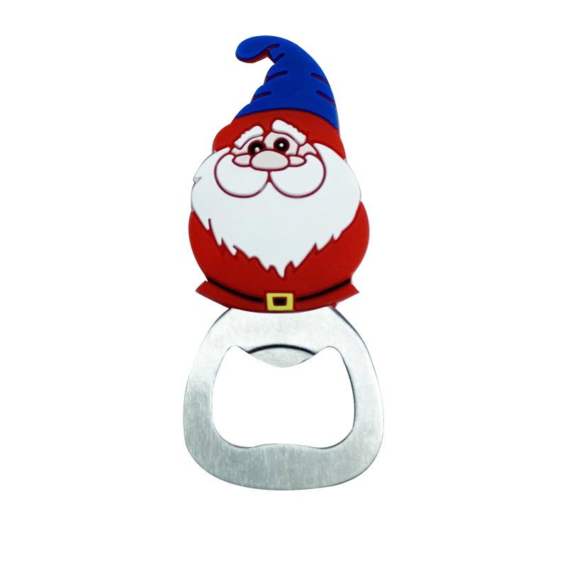 Christmas Bottle Opener Santa Snowman Stainless Steel Bottle Openers Magnetic Refrigerator Sticker 2025 Party Decor Supplies