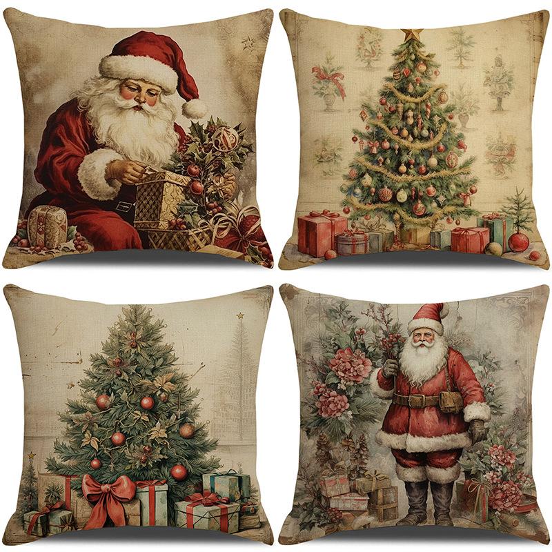 New Christmas Snowman Pillow Case Home Sofa Cushion Case Festive Party Pillow Case