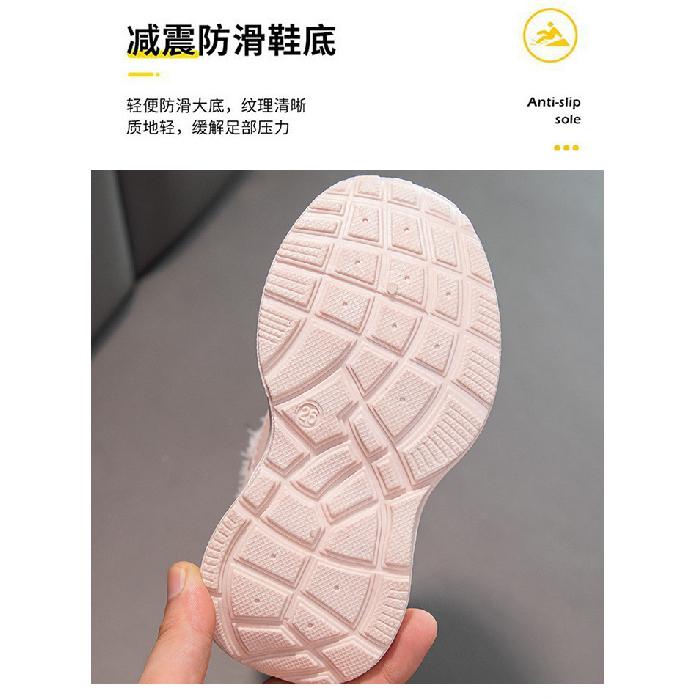 Mädchen Baumwollschuhe Winter Fleecegefüttert Verdickt Neu Kinder Warme Sportliche Kurze Stiefel Mädchen Magische Sneaker Trendig