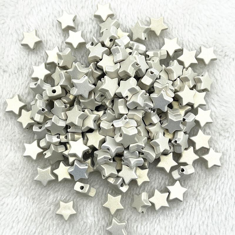 New 50pcs 10mm Colourful Five-pointed Star Acrylic Loose Spacer Beads for Jewelry Making DIY Handmade Bracelets Accessories