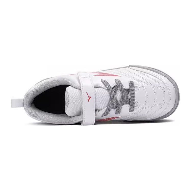 Mizuno Artificial Turf Comfortable Non-Slip Wear-Resistant Shock Absorbing Balance Low-Top Soccer Shoes Kids Sneaker White Red P1GE242660