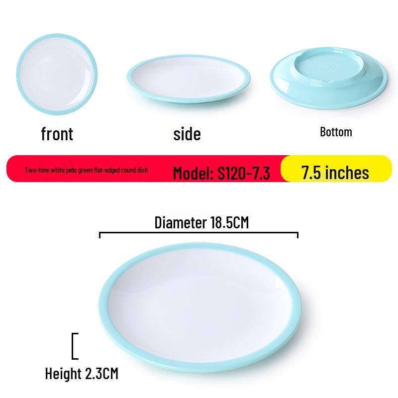 Nordic Round Melamine Shallow Plate for Buffets and Stir-Fry Dishes