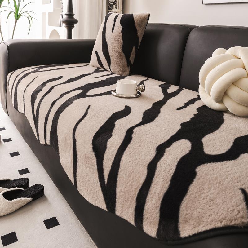 Xiaohongshu Soft Rabbit Velvet Special-Shaped Sofa Cushion Autumn And Winter Plush Non-Slip Seat Cushion High-End Sofa Cover