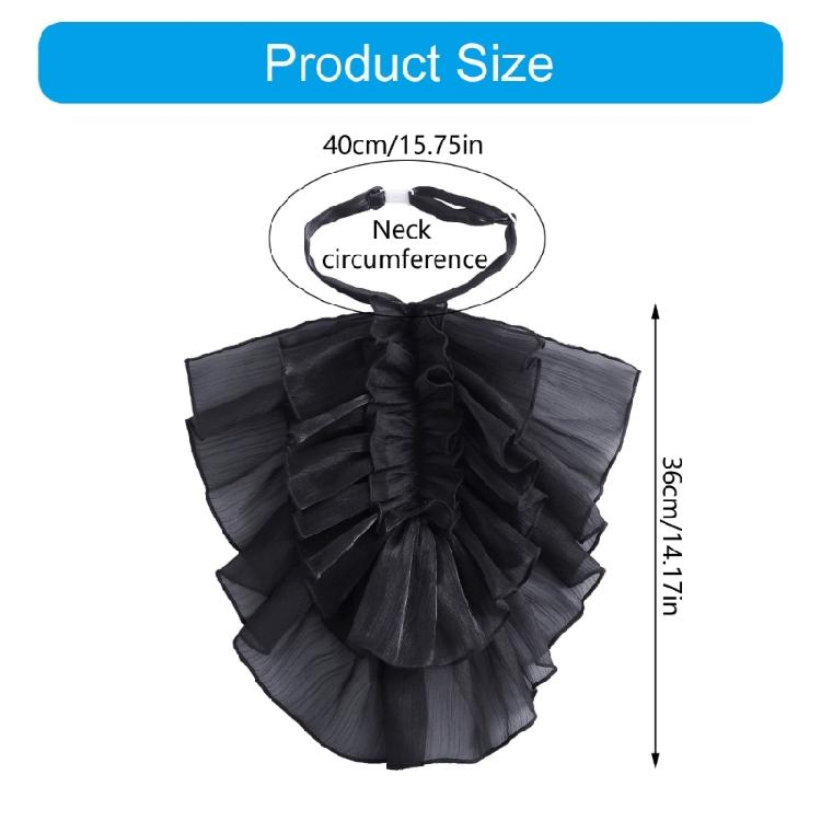 Fashion Jabot Spread Lapel Detachable Layered Flouncing Collar French Design For Dresses Blouses Effortless