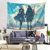 Anime Adventure Tapestry  Celebrating Future Romance with Detail Characters and City Landscapes  Perfect for Home Decoration