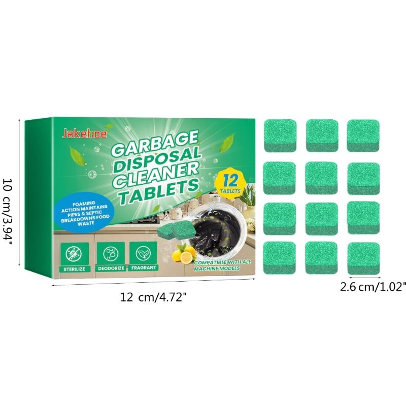 Garbage Disposal Cleaner Tablets Convenient Household Cleaning Solution 12pcs Cleaning Sheets Trash Disposers