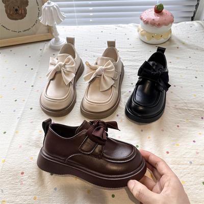 Autumn New Style Fashionable Bow Comfortable Soft Sole Girls Leather Shoes
