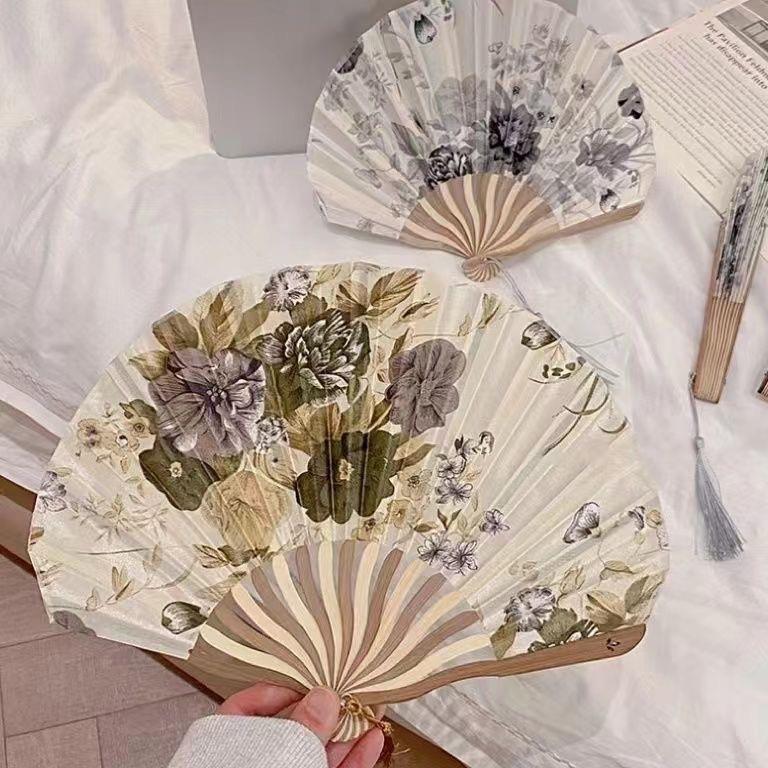 Golden Folding Fan - Classical Chinese Style for Dancing, Portable and Elegant In Design