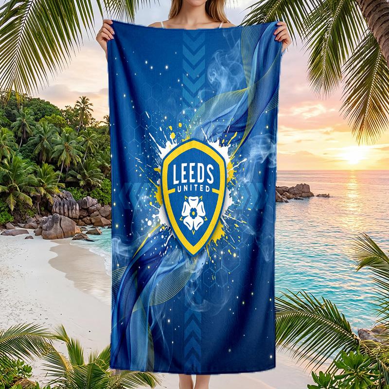 Leeds United Fußball Strandtuch Weiches Mikrofaser Sommerhandtuch Schnelltrocknendes Saugfähiges Handtuch für Strand Schwimmbad Reisen