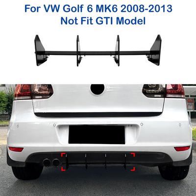 1pc Black Rear Bumper Diffuser Splitter Spoiler Fit for VW Golf 6 MK6 2008-2013 NOT Fit GTI Model