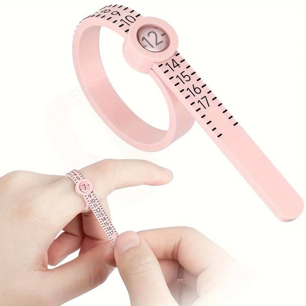 1pc 1-17mm Ring Dimender American Measuring Tool with Magnifying Glass Ring Measuring Tape Ring Soft Ruler