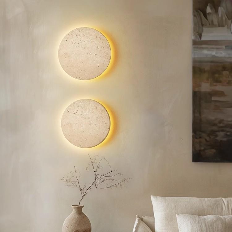 Wabi-Sabi Style Retro Yellow Travertine Light for Hallway, Corridor, Entrance, Balcony, and Bedside Atmosphere.