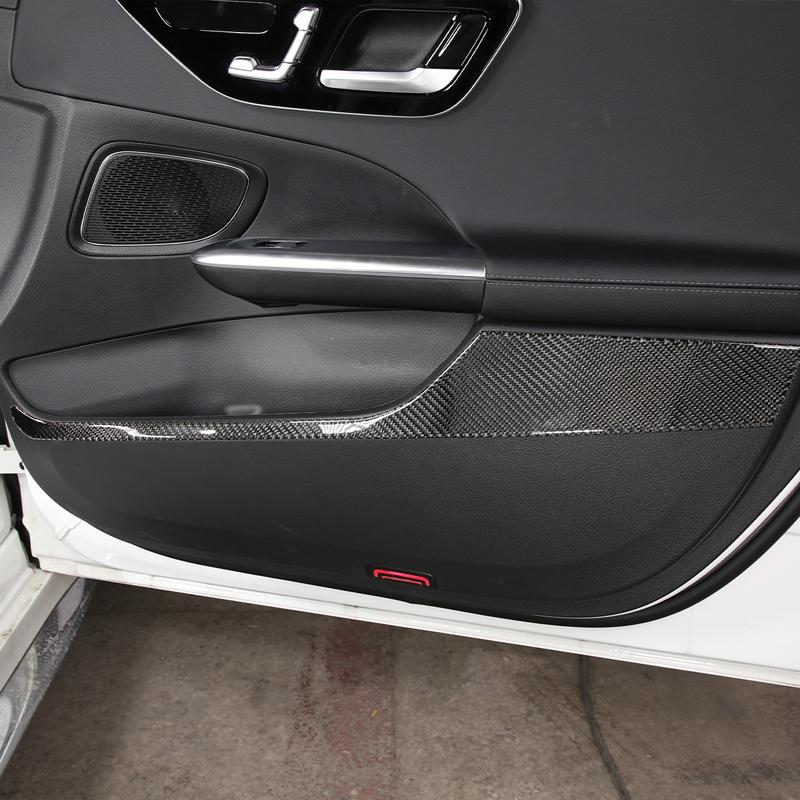 Soft Carbon Fiber Car Inner Door Anti Kick Panel Trim Sticker For Mercedes Benz C-Class W206 2022-2024 Car Accessories