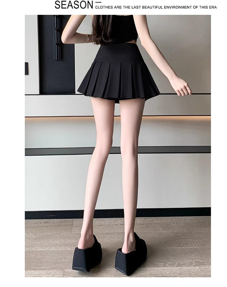Women's High-Waist Pleated A-Line Skirt - School Style, Spring/Summer