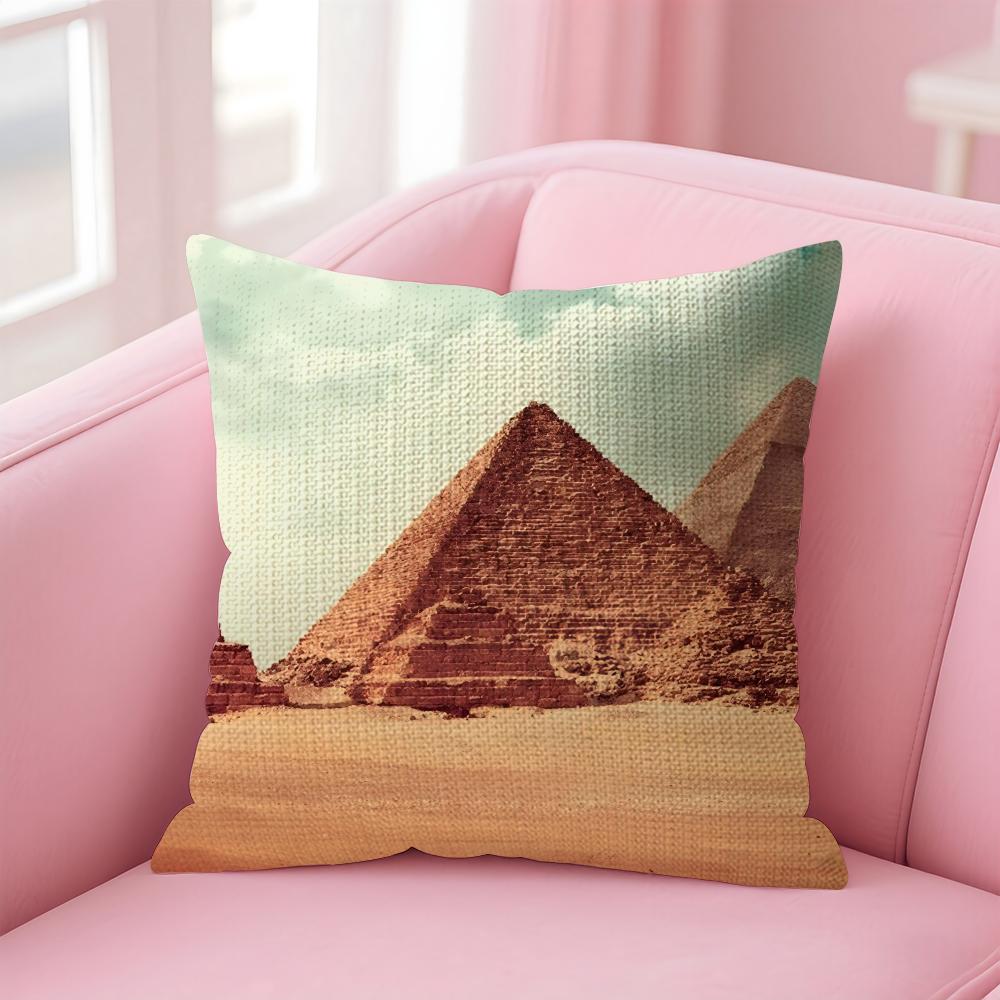

Модная наволочка-подушка Пирамида Натуральный лен Двусторонний принт Декоративная наволочка для дивана Домашний декор Подарок 30x30cm