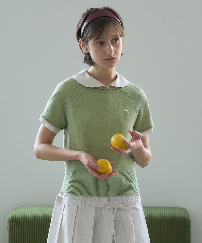 COVERNAT WOMAN Boucle Raglan Half Knit Lime