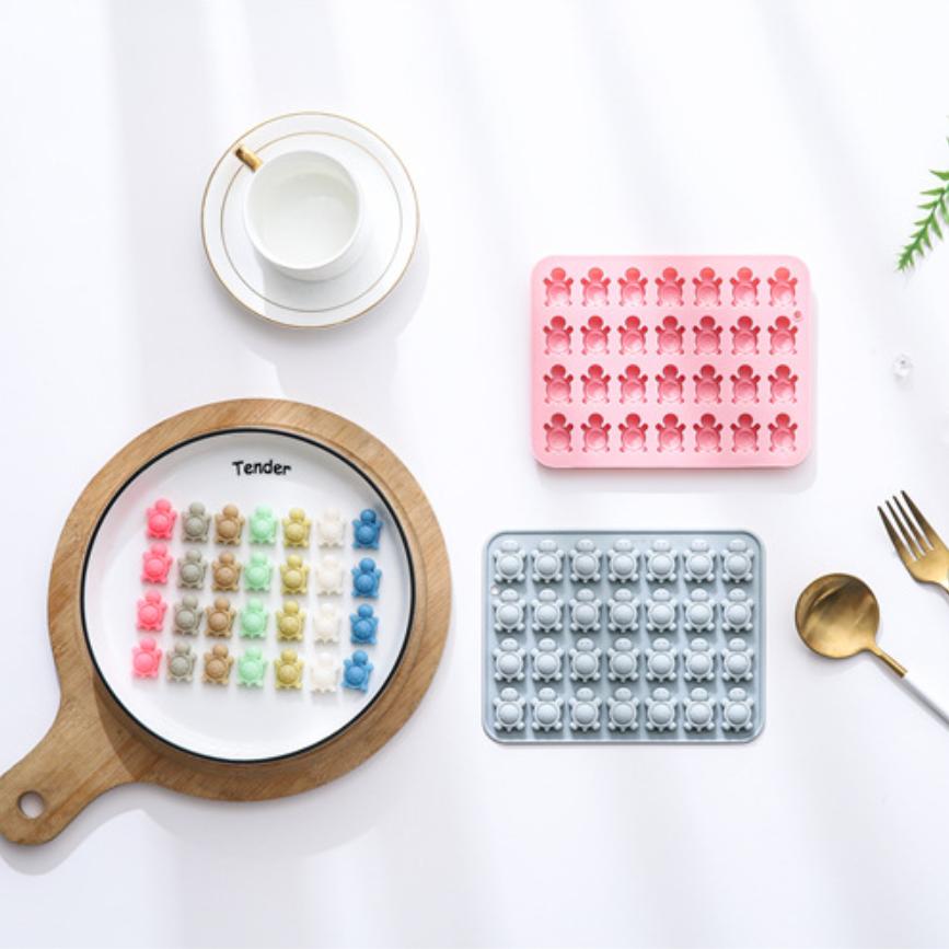 Ocean Theme Sea Turtle Silicone Mold - Flexible 28-Cavity Professional Baking Tray Candy & Chocolate Making Tool