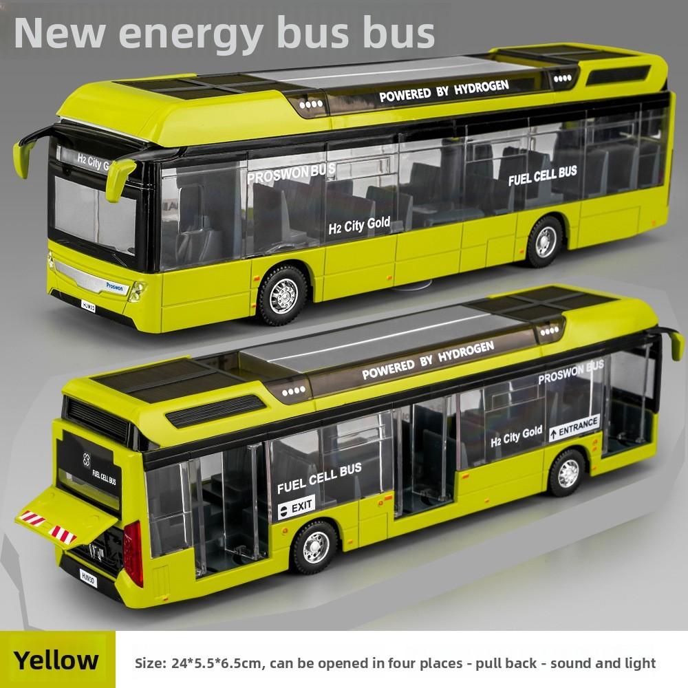 Energy Saving Alloy Bus Toy Model With Lights And Sound For Kids Collectors