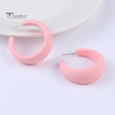 1Pc Drop Earring Vibrant Color Non-Irritation Lightweight Exaggerated C-Shaped Dangle Earring Piercing Jewelry Accessories