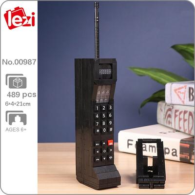 Lezi 00987 Telefon mobil Telefon mobil Telefon portabil Suport mașină Model Mini blocuri Cărămizi Jucărie de construcție pentru copii fără cutie