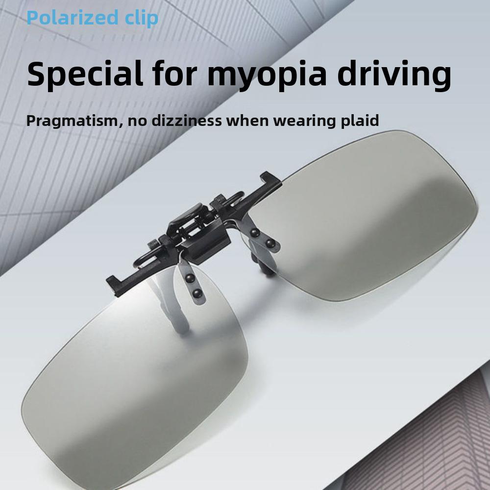 Sunglasses clip type myopia glasses polarized light color-changing sunglasses for men and women driving fishing day and night night vision