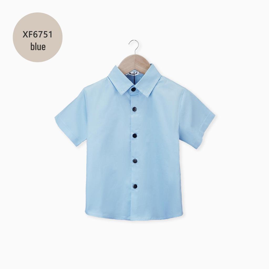 Kids' Summer White Collared Short-Sleeve Shirt - Primary School Uniform