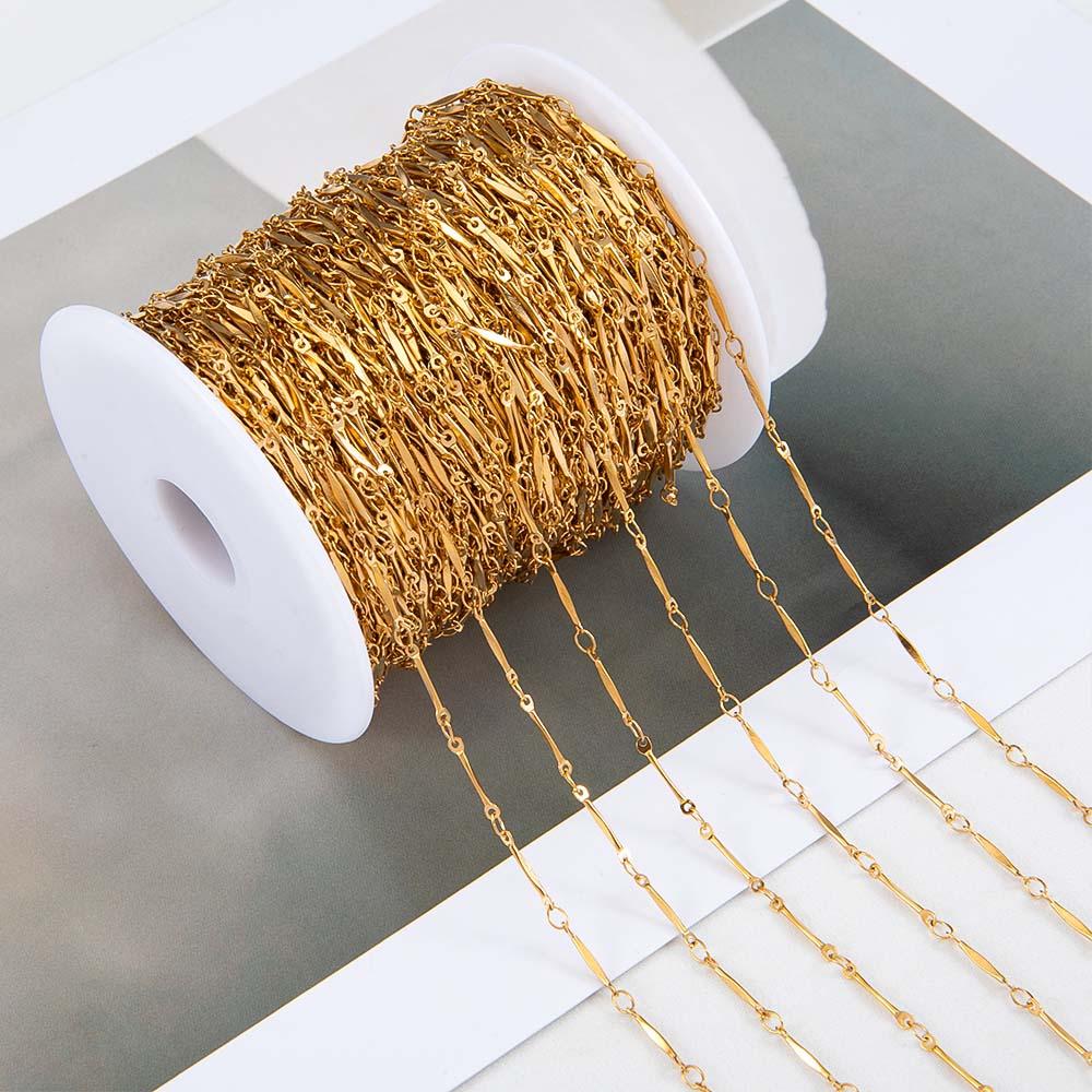 No Fade 1meter Stainless Steel Spiral Twist Stick Link Chain Wave Metal Chain for DIY Necklaces Bracelet Jewelry Making Findings