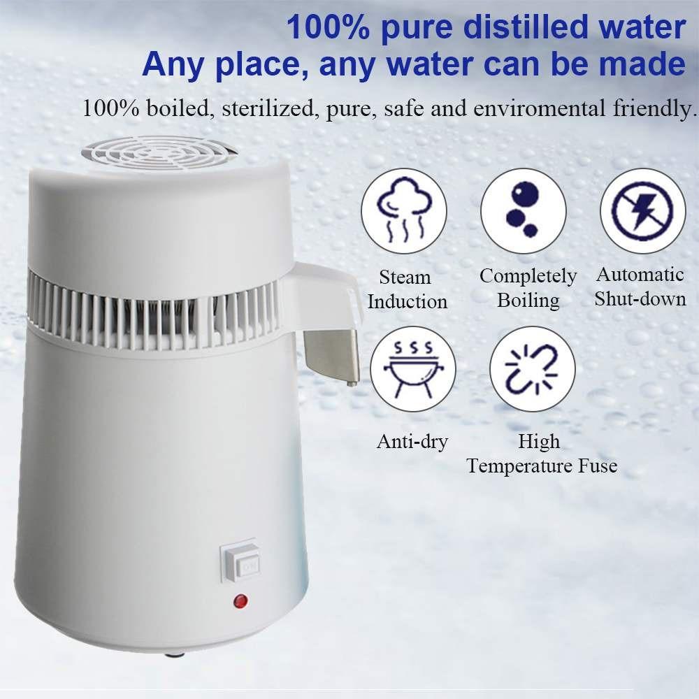 750W 4L Distillation Purifier Equipment Household Pure Water Distiller Stainless Steel Water Distiller Filter Machine