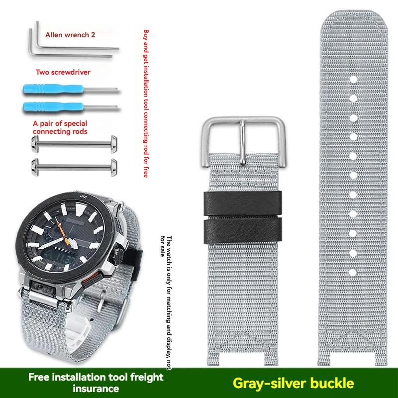 For Casio PROTREK series PRX-8000T/PRX-8001YT modified sports outdoor nylon canvas watch strap men's accessories