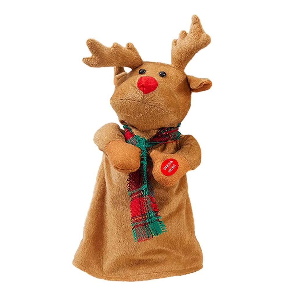 Rotating Christmas Rotating Deer Electric Christmas Doll Dances And Sings Decorative Ornaments Figurines Miniatures Crafts