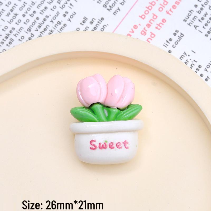 Panda Potted Plant Cartoon Charms: DIY Hair Clips, Crocs Accessories, Resin Shoe Flowers