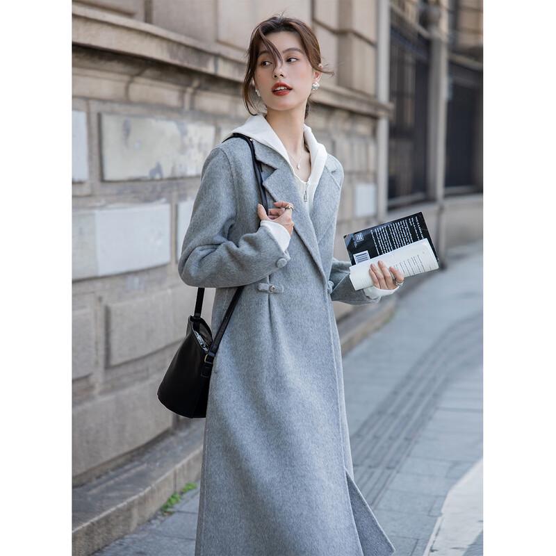 Mokana Women's Hepburn Style Merino Wool Double-sided Coat MKNJD2987