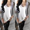 Womens Fashion Summer Sexy Off Shoulder Bandage Blouse Long Shirt Sleeve Tops