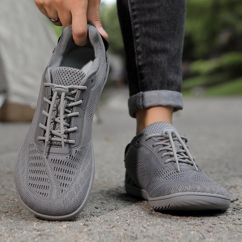 Fashion Wide Toe Men's Running Shoes Minimalist Casual Sneakers Breathable Mesh Walking Shoes Elastic Non-slip Trainers Male Flats