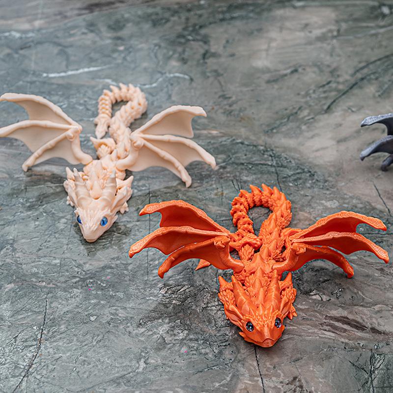 1Pcs 3D Printing Flying Dragon Wing Handicraft Ornaments Figurine Art Deco Resin Dragon Sculpture Tabletop Animal Theme Decor