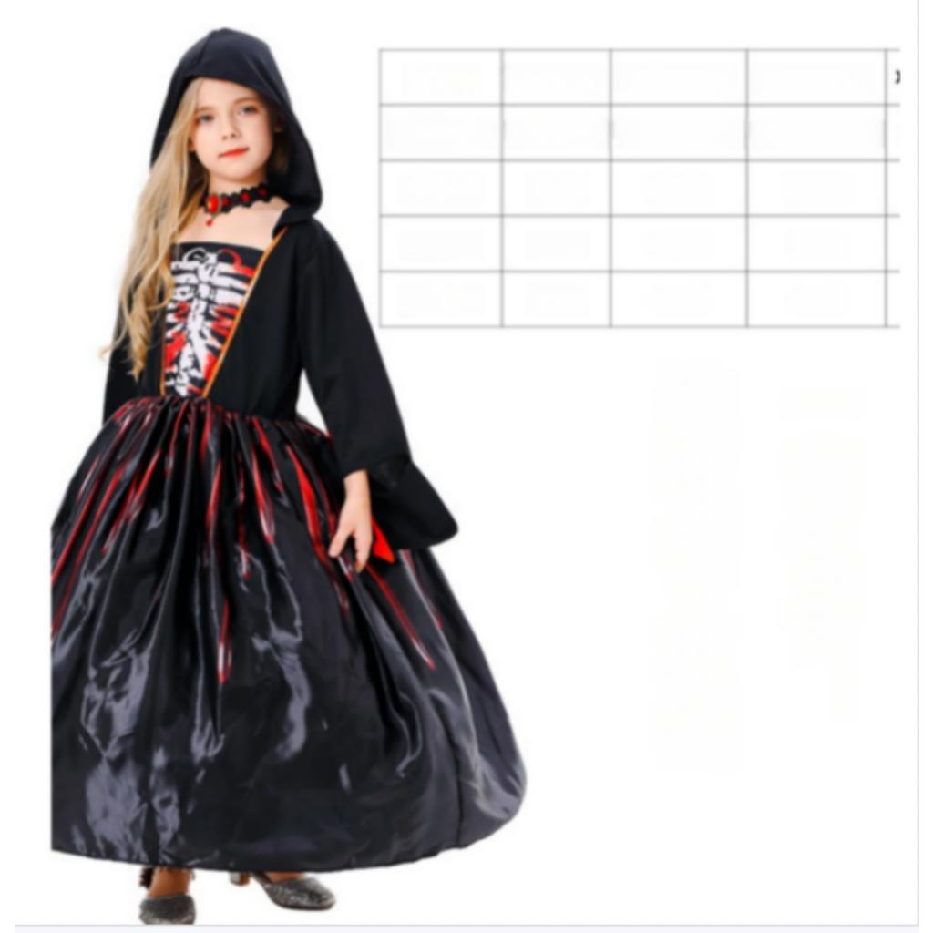 Halloween Cosplay Vampire Costume, Girl Character Dress-up Party Costume, Witch Dress