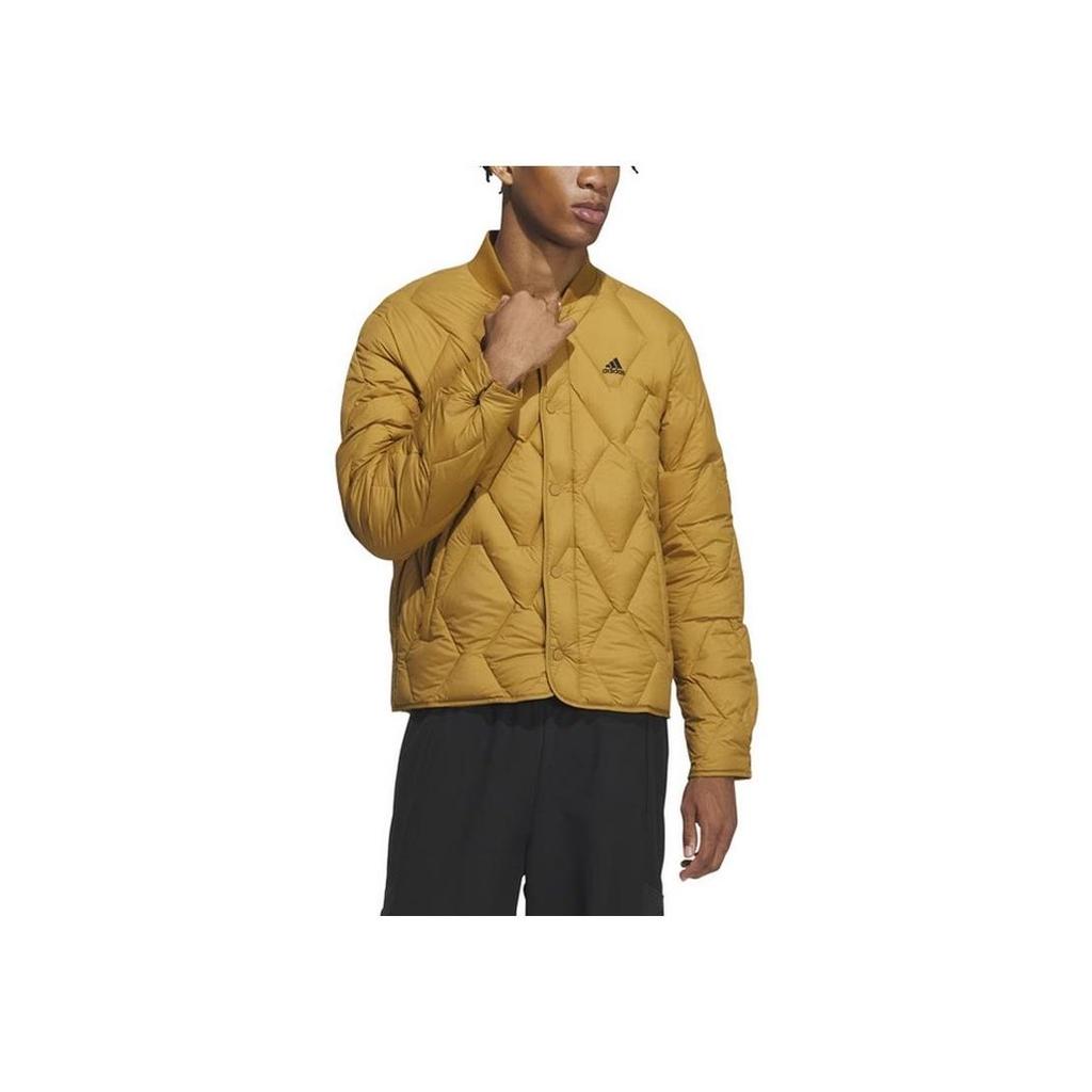 Adidas Regular Varsity Lightweight Down Jacket Unisex Quilted Windproof Warm Outerwear Yellow IX7085