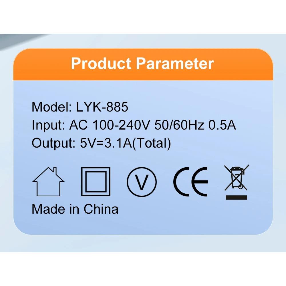15W USB Type C Charger 6 Ports PD Fast Charge Adapter Quick Charge3.0 for IPhone Samsung Xiaomi Huawei Mobile Phone Wall Charger