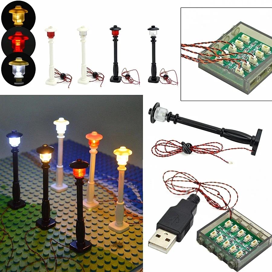 0.8mm Pin RGB LED Wire Building Blocks DIY Street Lamp City Electric Night View City House Decorate Toy Brick Compatible Leduo
