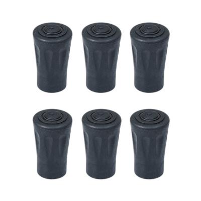 Samcos Trekking Pole Cap Set of 6 Rubber Cap Climbing Cane Stock Protection Rubber Cap Terminal Protection Cap Abrasion Resistant Replacement for