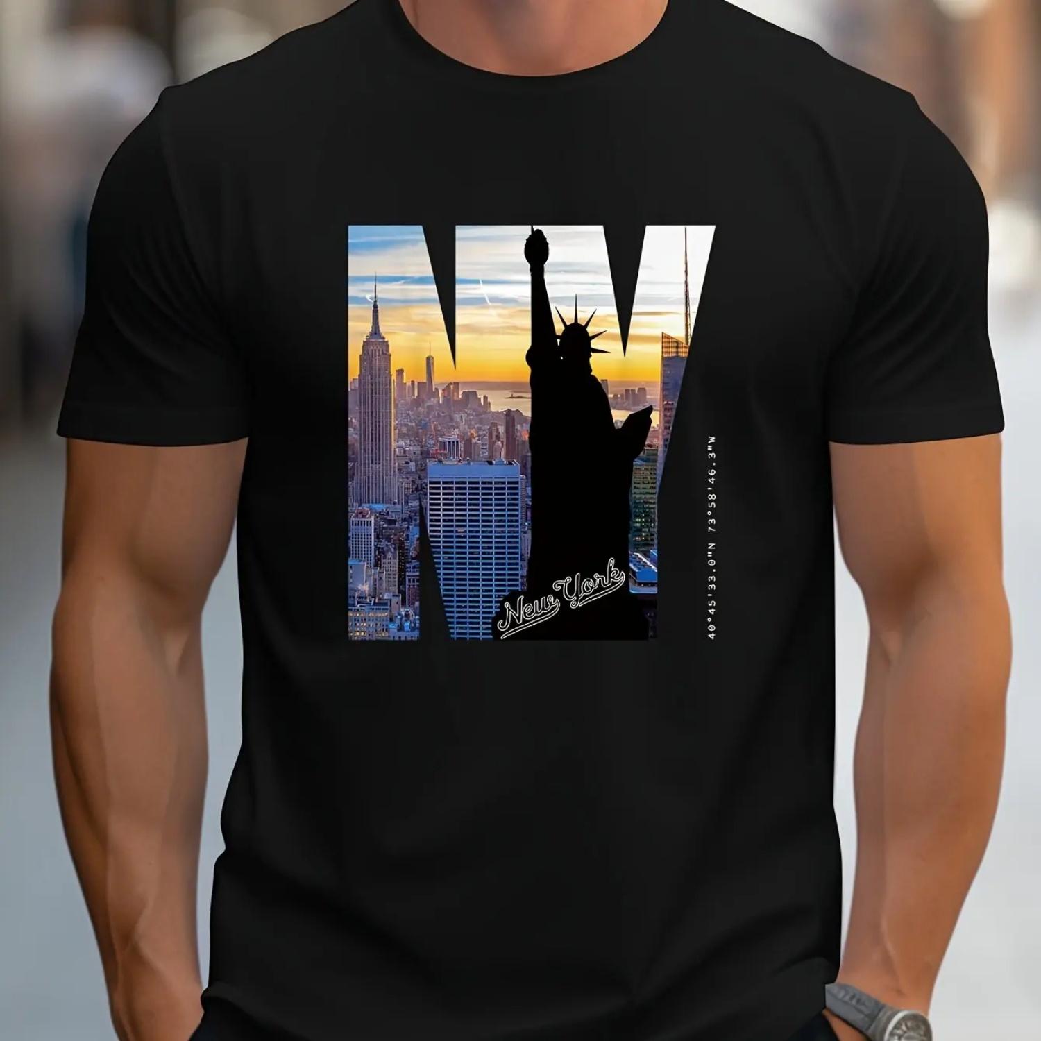 

New York City Pure Cotton TShirt Casual Streetwear Vintage Retro Men XXXXXL чорний