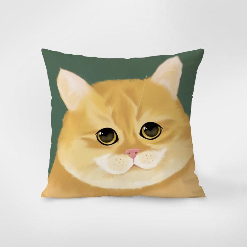 Cute Cartoon Cat Pillow Case For Dorm Bedroom Living Room Sofa Home Decor Cushion Cover