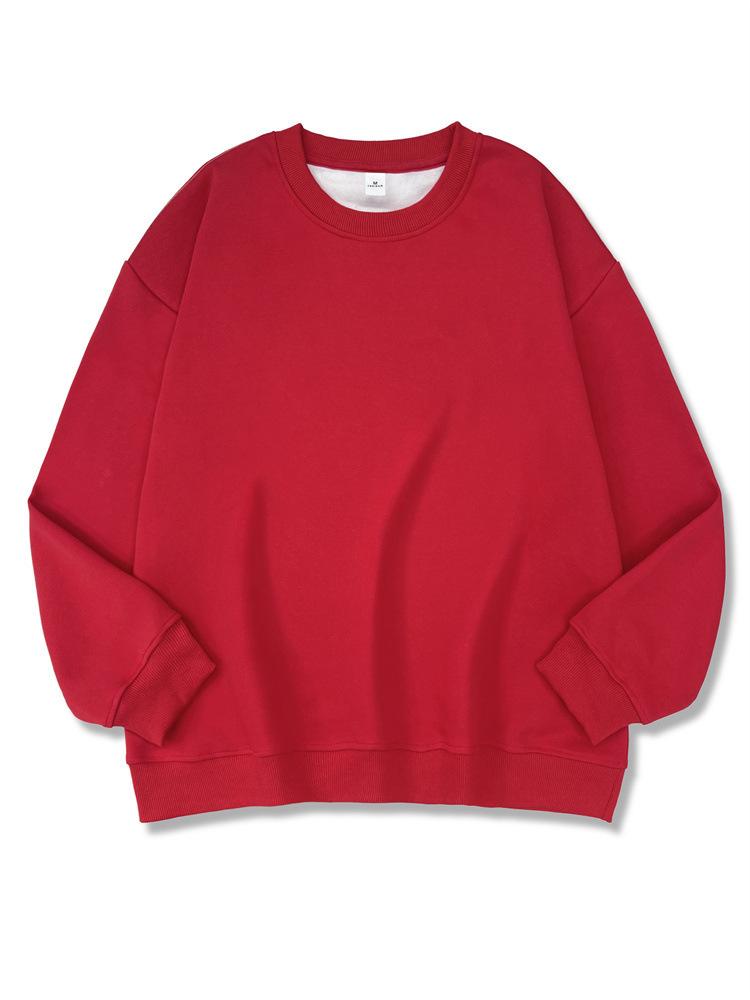 Sweater, Autumn and Winter Long-sleeved Solid Color Composite Sweater Trendy Brand Casual Loose Round Neck Sweater Light Version