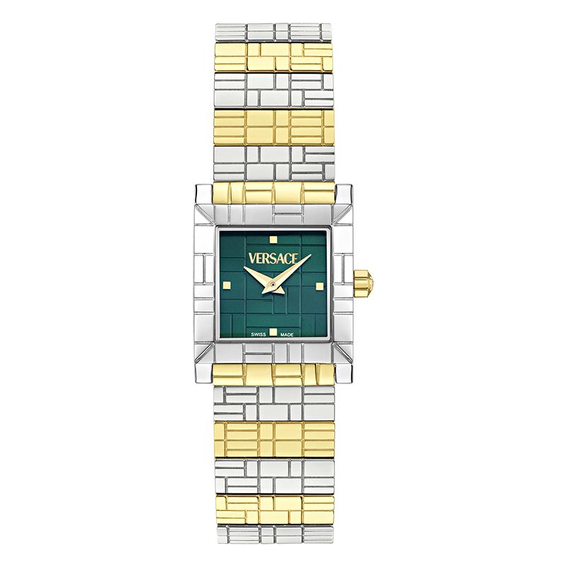 Versace Mosaic Bracelet Watch Two Tone Women Watches Silver VE9B00124