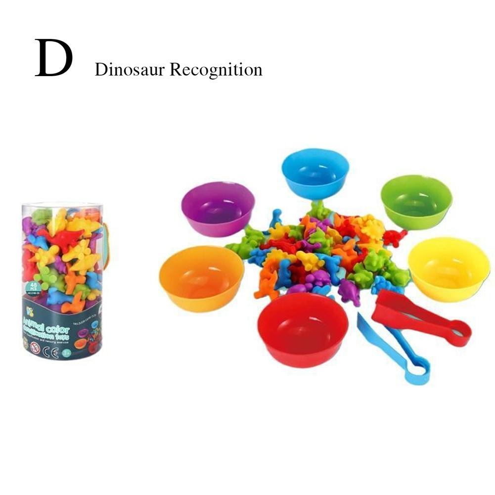 

Подсчет игрушек динозавров Игры на сопоставление для детей с 2 игрушками Возраст обучения 3 года 4 миски сортировка N1F7 Dinosaur Recognition-onesize