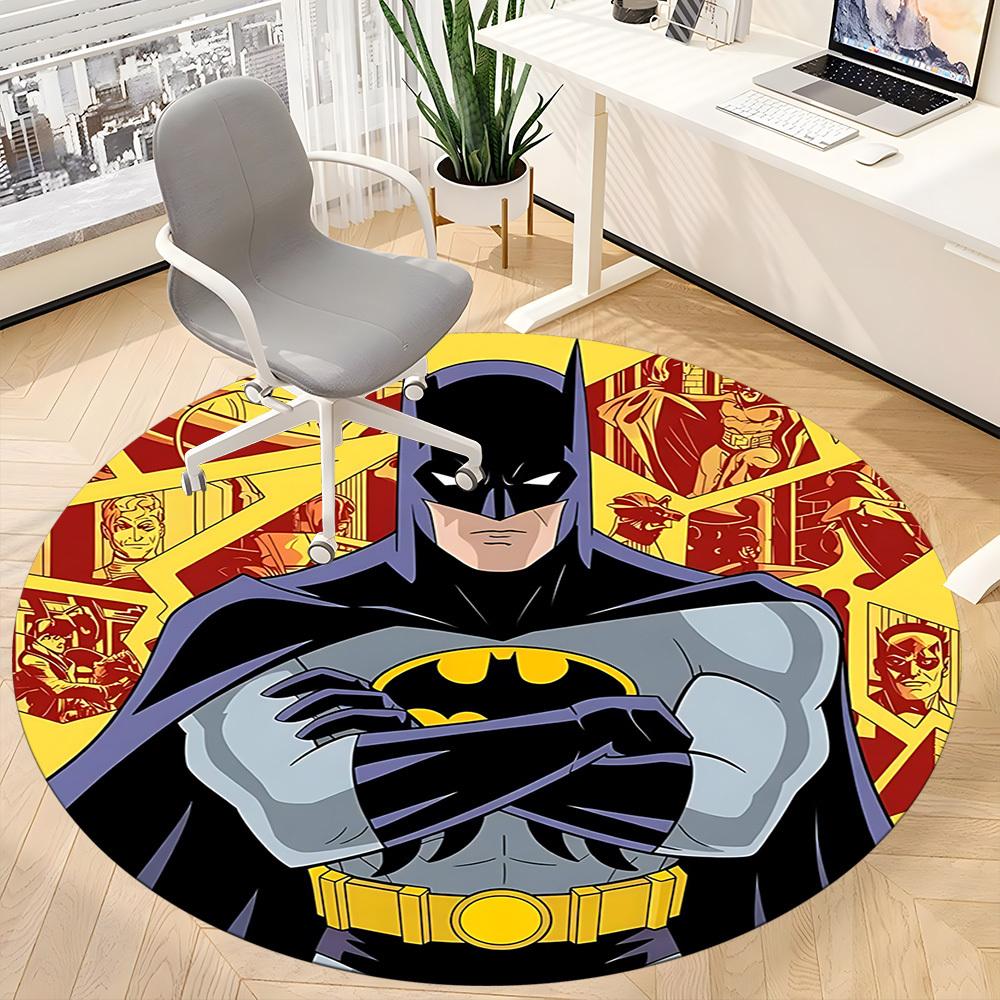 1 alfombra redonda para oficina Batman, debajo de sillas de oficina, dormitorio, sala de estar, decoración del hogar, decoración de habitación, disponible en varios tamaños