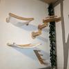 Cat Climbing Shelves Tree Cat Hammock Wall Mounted Tower Hand Woven Cat Wall Hanging House Macrame Detachable Steps & Platform