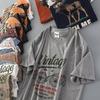 American Stylish Print Pure Cotton Short-Sleeved T-shirt Men's Fashion Brand Trend Silm Tops Export Original Tail Order Menswear T-shirt